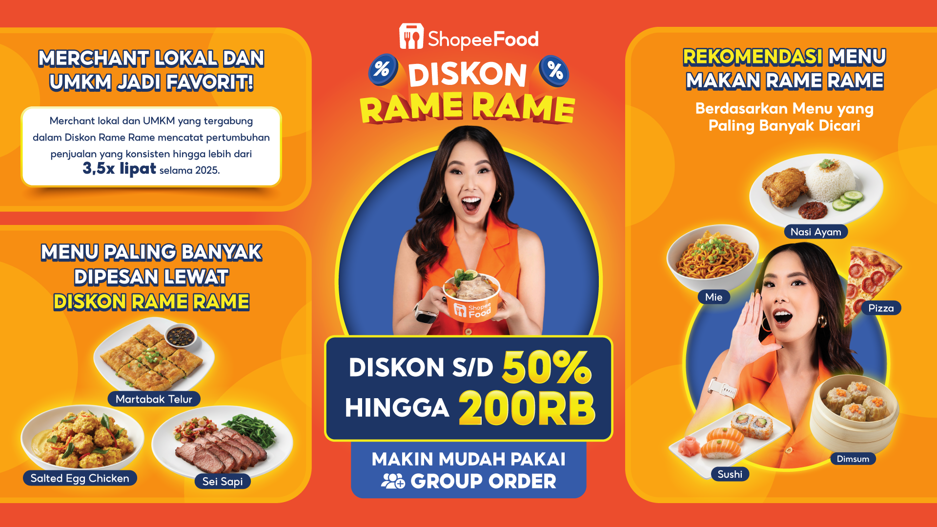 Kampanye Diskon Rame-Rame ShopeeFood Dongkrak Pertumbuhan Mechant Lokal dan UMKM 3,5 Kali Lipat Sepanjang 2025