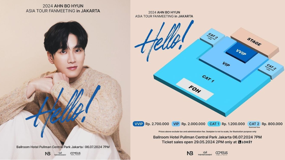 MURAH! Harga Tiket Fanmeeting Ahn Bo Hyun di Jakarta Mulai Rp800 Ribuan