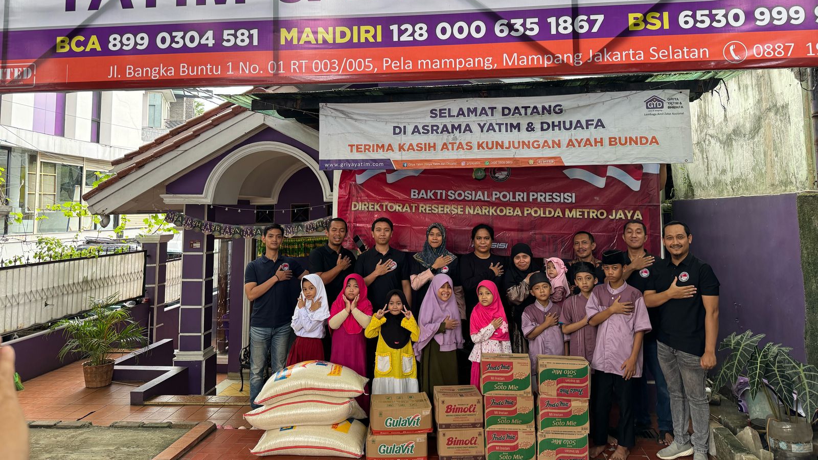 Berkah Ramadan, Ditresnarkoba PMJ Beri Santunan di 5 Panti Asuhan