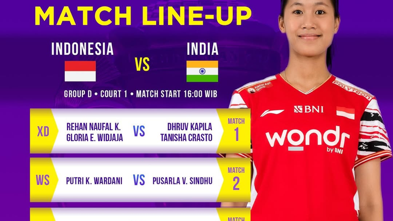 Susunan Pemain dan Link Live Streaming Sudirman Cup 2025 Indonesia vs India Hari Ini, Ganda Harapan Merah Putih