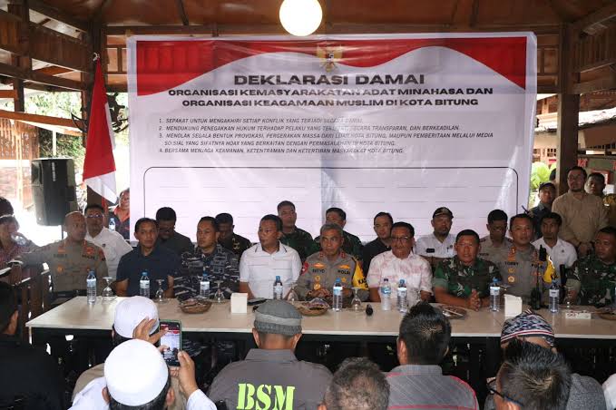 4 Perjanjian Ini Sepakati Kota Bitung Damai Pasca Bentrok Laskar Manguni dan Massa Pro Palestina