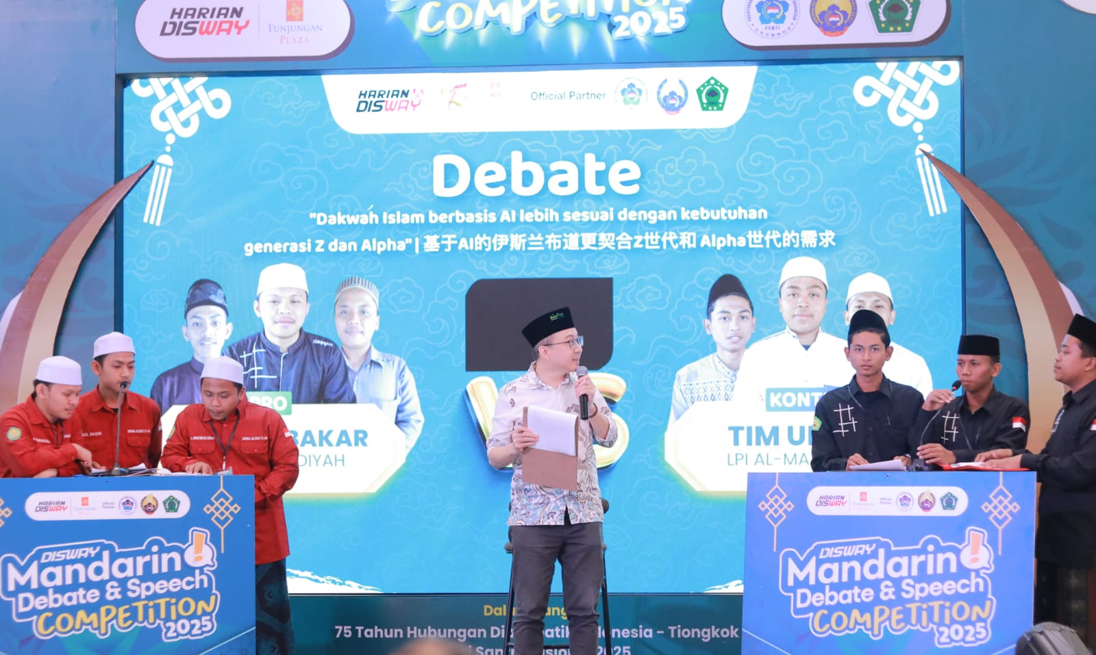 Lomba Debat Mandarin Tingkat Mahasiswa, Tim Umar dan Abu Bakar Adu Argumen Soal Dakwah untuk Generasi Z dan Alpha