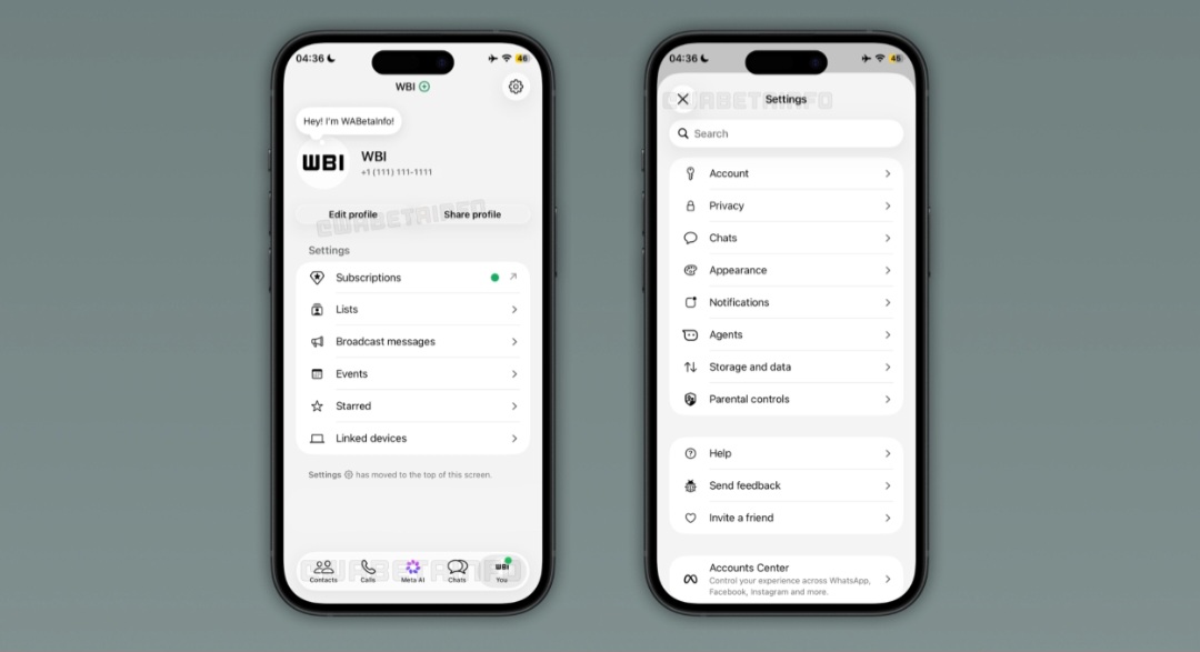 WhatsApp Uji Tampilan Baru Pengaturan di iOS, Menu You Lebih Ringkas