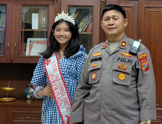 Putri Anak Indonesia Audiensi Keamanan Pariwisata Medan Bersama Kapolsek Medan Timur