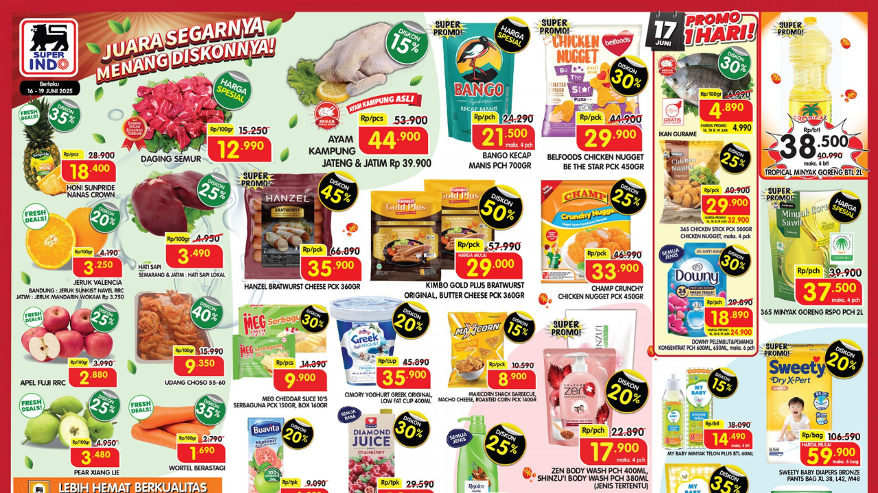 Promo Superindo Terbaru Minggu Ini 16-19 Juni 2025, Kecap Bango Rp21.500