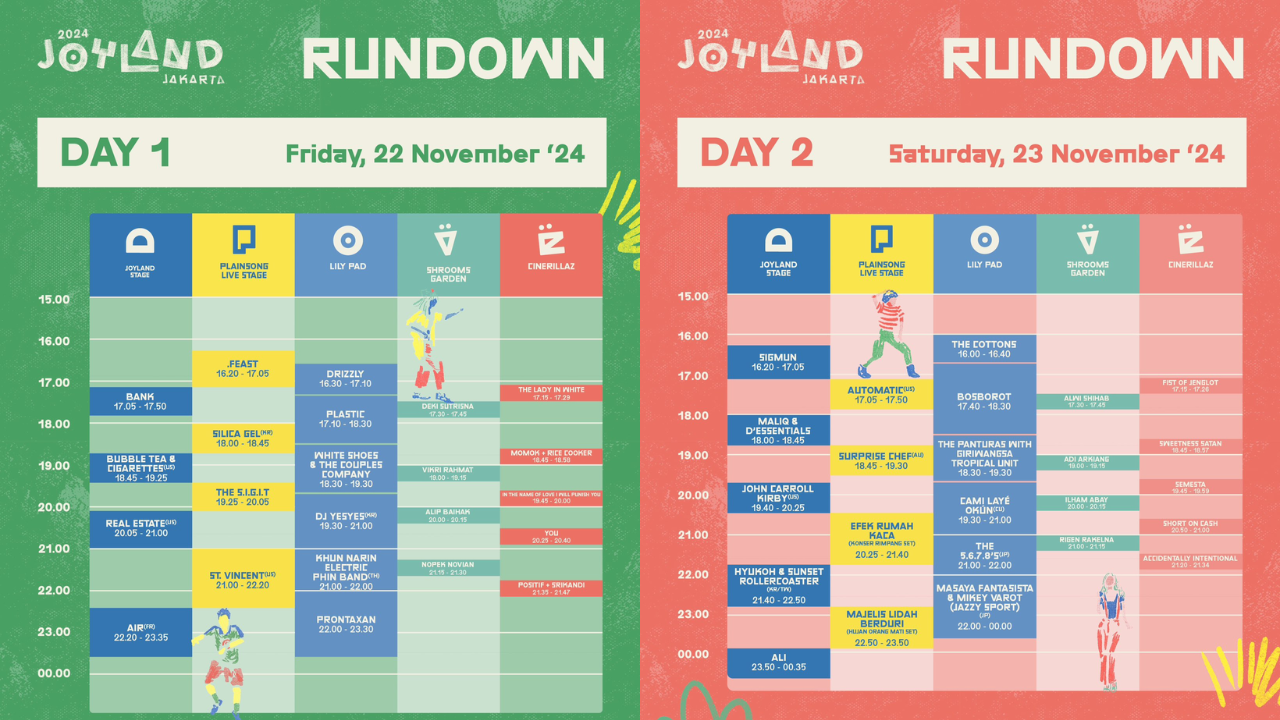 Rundown Joyland Festival Jakarta 2024 di Lapangan Baseball GBK Senayan 22-24 November