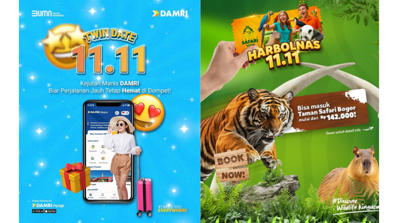 Daftar Promo Spesial 11.11 Bulan November 2025, Ada Diskon Tiket Damri hingga Tiket Wisata Taman Safari