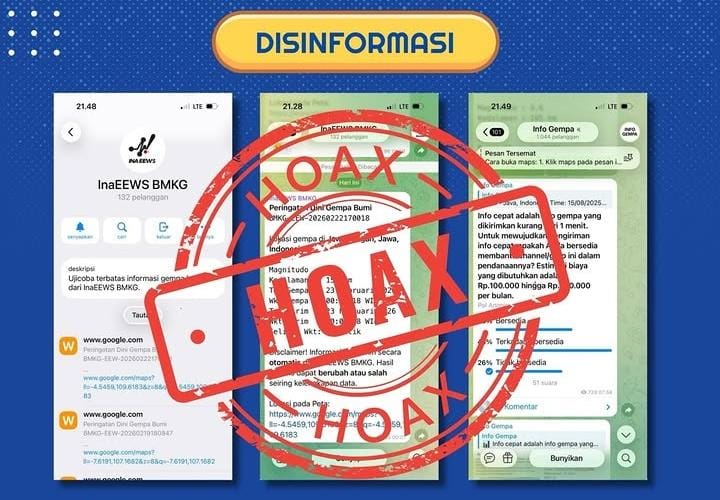 BMKG Ingatkan Masyarakat Waspada Akun InaEEWS Palsu di Telegram, Sistem Resmi Belum Rilis!