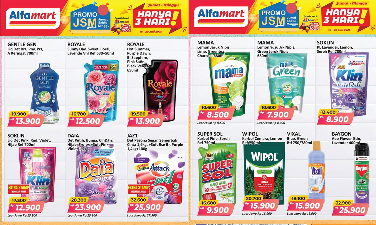 Promo JSM Alfamart Terbaru Hari Ini 20 Juli 2025, Sabun Cuci Piring Mama Lemon Cuma Rp7 Ribuan!