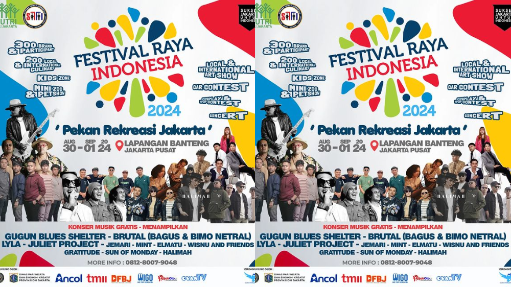 Event Festival Raya Indonesia 2024 Spesial HUT ke-79 RI di Lapangan Banteng 30 Agustus-1 September, Ada Konser Gratis
