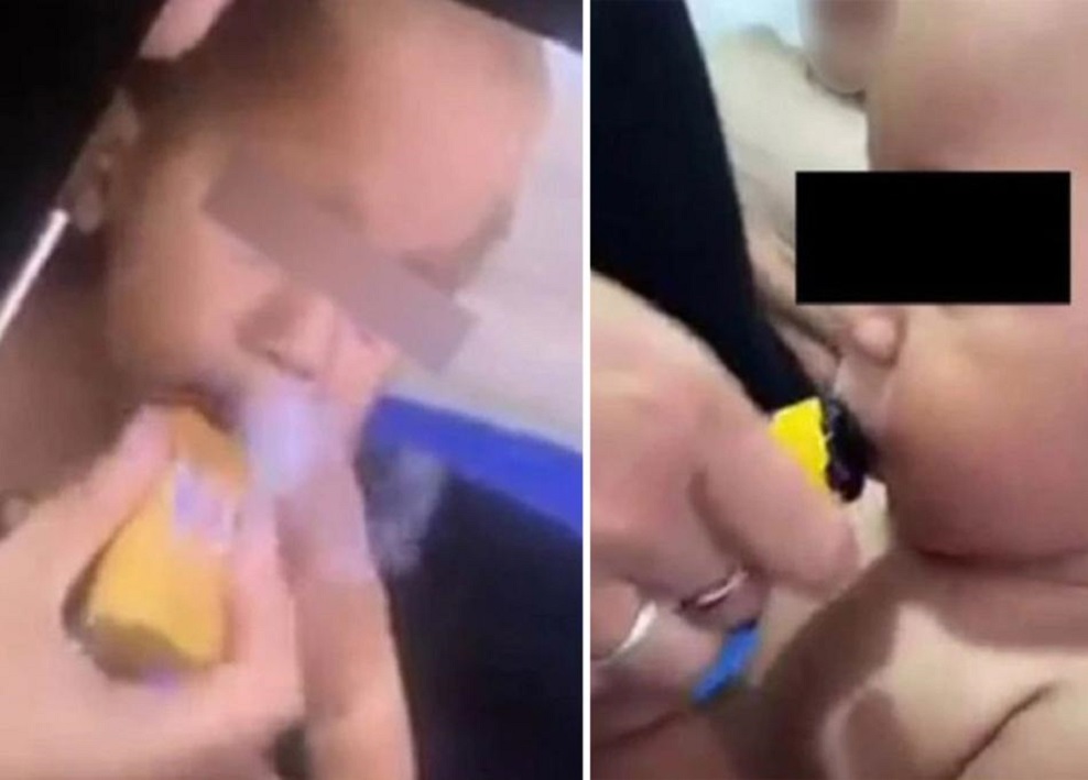 Parah Banget, Seorang Ibu Paksa Bayi Ngevape Sampai Batuk-batuk, Videonya Viral di Medsos