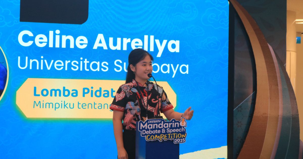 Disway Mandarin Speech Competition: Celine Aurellya dari UBAYA Tampil Bawakan Harapannya Terhadap Indonesia