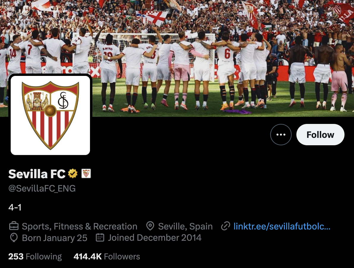 Tren Lucu Klub Sepak Bola Dunia: Kompak Update Bio di X, Tiru Sevilla FC setelah Bantai Barcelona!