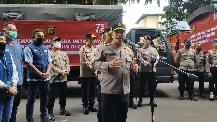 Polda Metro Jaya Kirimkan Bantuan Logistik untuk Korban Gempa Cianjur
