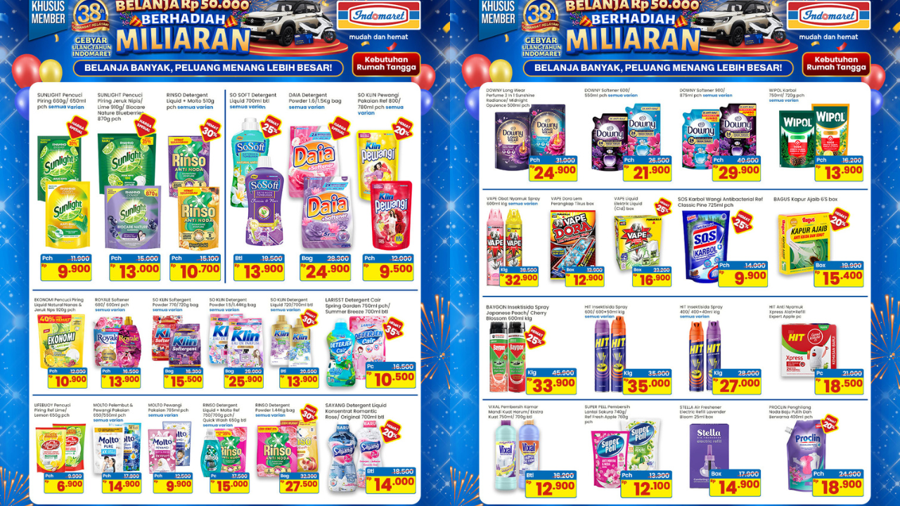 Katalog Promo JSM Indomaret Terbaru Minggu Ini 15-17 Mei 2026, Diskon Rinso Detergent Liquid Rp10.700