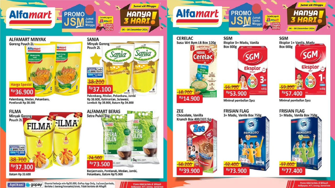 Katalog Promo JSM Alfamart Periode 6-8 Desember 2024, Minyak Goreng Mulai Rp36 Ribu