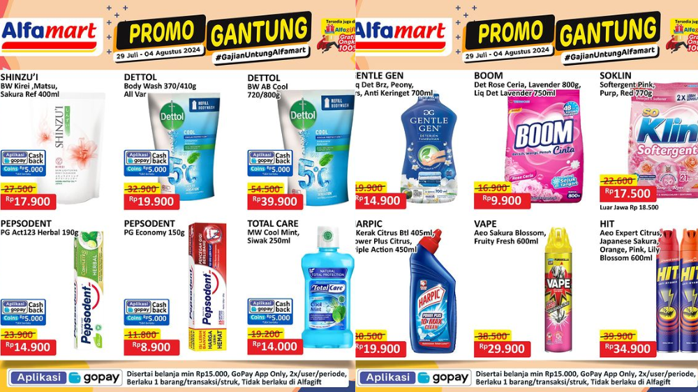 Katalog Promo Alfamart Hari Ini 4 Agustus 2024, Detergen Mulai Rp9 Ribuan