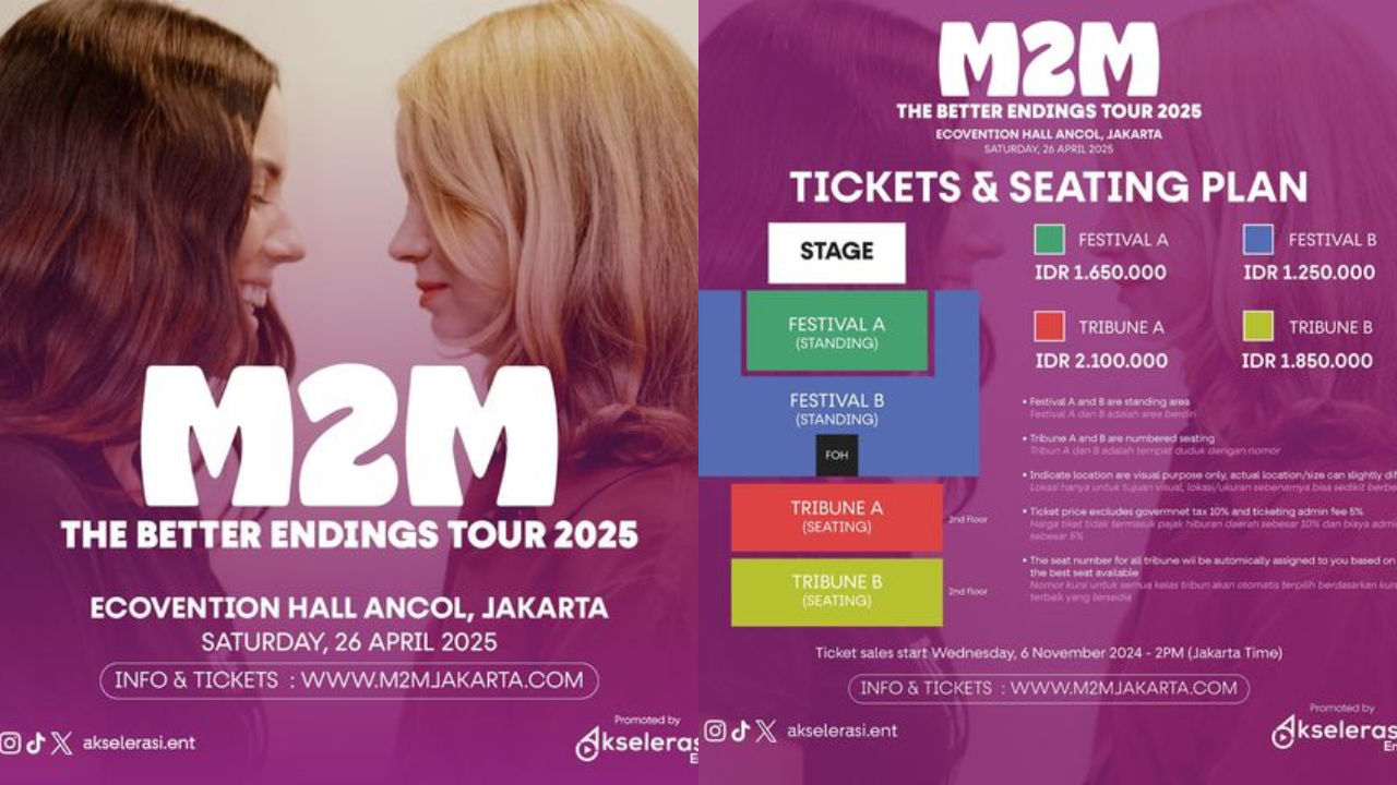 M2M Gelar Konser di Jakarta 26 April 2025, Harga Tiket Mulai Rp1,25 Juta