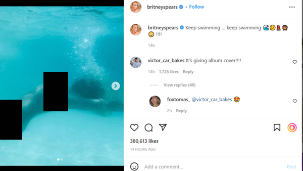 Bikin Heboh! Britney Spears Posting Foto Berenang Telanjang di Instagramnya, Netizen: Buat Cover Album? 