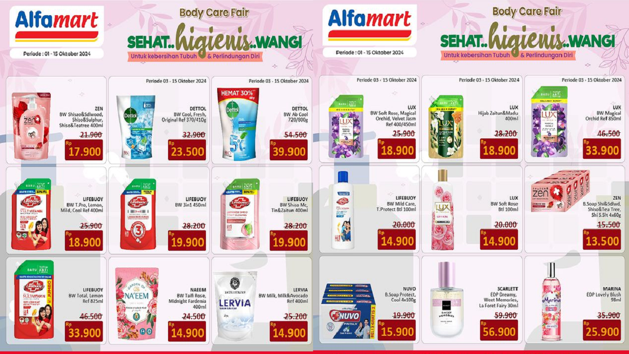 Katalog Promo Alfamart Hari Ini 14 Oktober 2024, Sabun Mandi Mulai dari Rp13 Ribuan