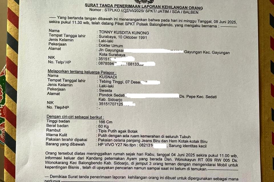 Keluarga Kusnadi Datangi Polsek Balongbendo Usai Sang Ayah Ditemukan Linglung di Madura