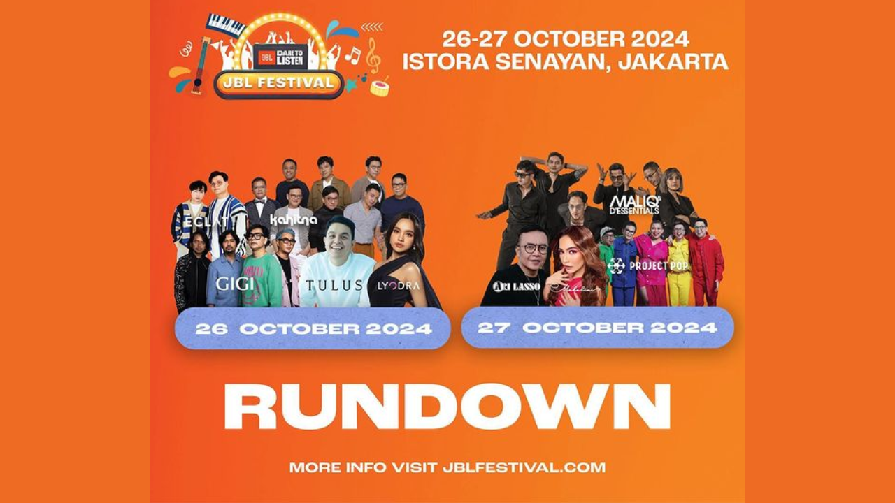 Rundown JBL Festival di Istora Senayan 26-27 Oktober, Jangan Lewatkan Penampilan Tulus hinga Maliq D'Essentials!