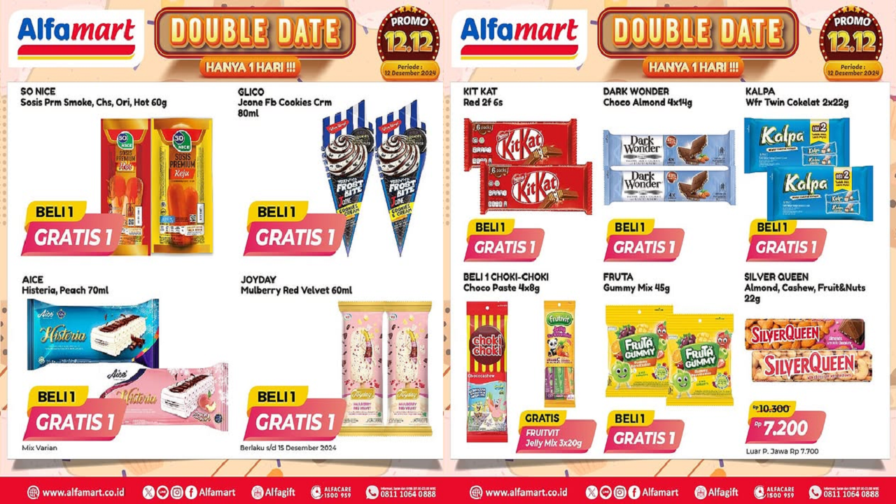 Promo Alfamart Hari Ini Spesial 12.12 Desember 2024, Snack hingga Es Krim Beli 1 Gratis 1