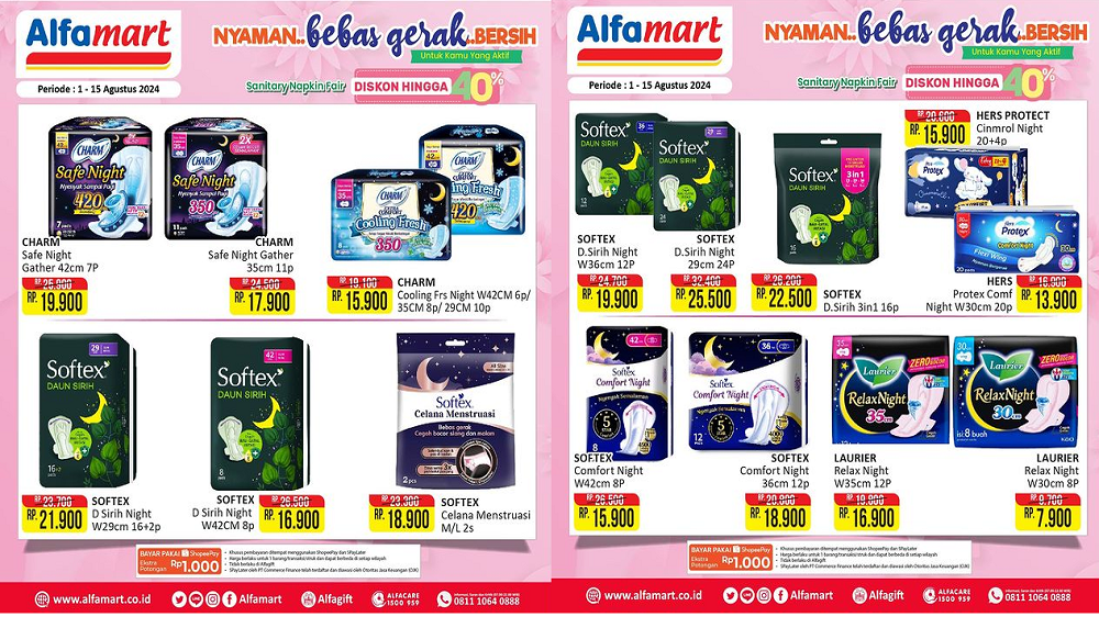 Katalog Promo Alfamart Hari Ini 15 Agustus 2024, Diskon Pembalut Mulai Rp7 Ribuan