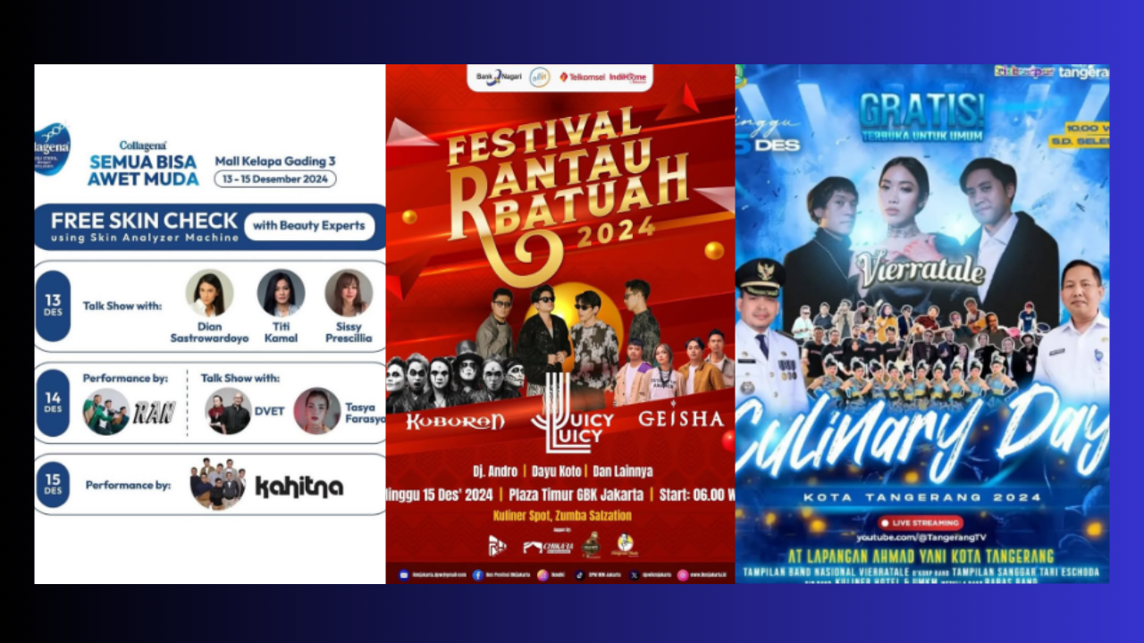 8 Konser Gratis di Jakarta, Bekasi dan Tangerang Spesial Akhir Pekan 15 Desember 2024, Banyak Musisi Populer!