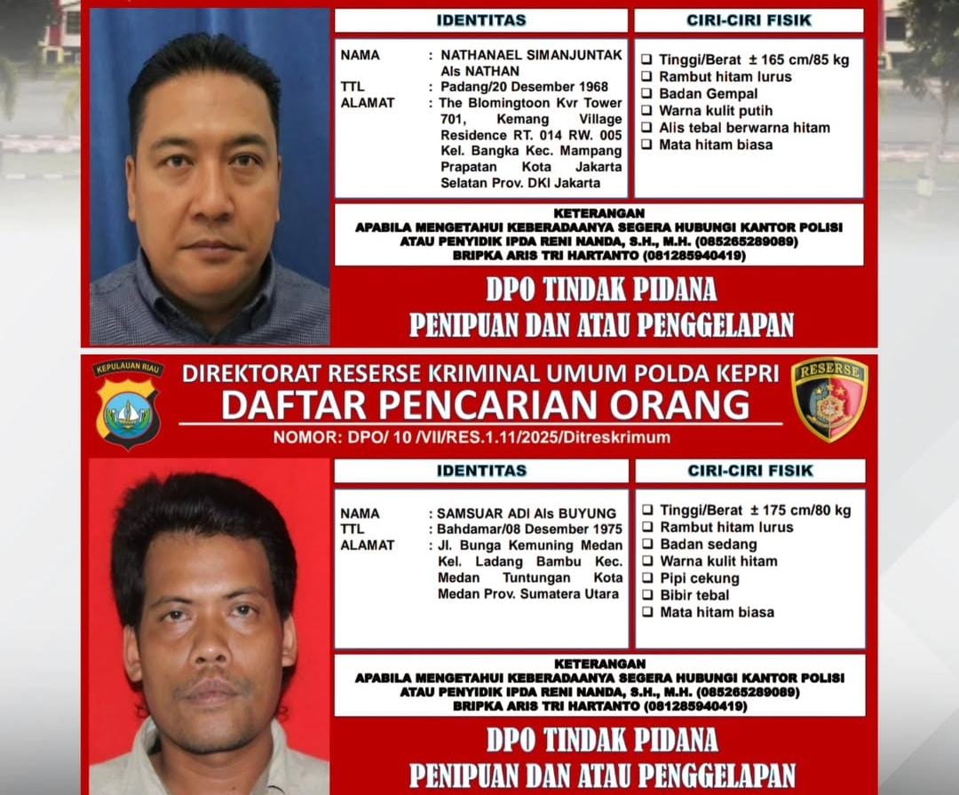 Polda Kepri Tetapkan 2 Bos Proyek Pembangungan Gedung BKKBN Masuk DPO