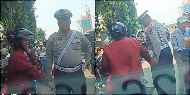 Uhuk, Viral Video Oknum Polantas Diduga Terima Uang Damai Saat Tilang Pemotor di Jaksel