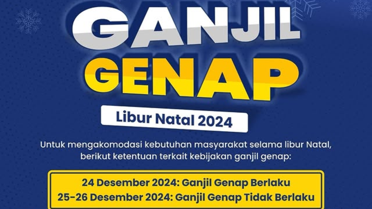 Pengumuman! Ganjil Genap Jakarta saat Libur Natal 2024 25-26 Desember 2024 Tak Berlaku, Pengendara Bebas Melintas