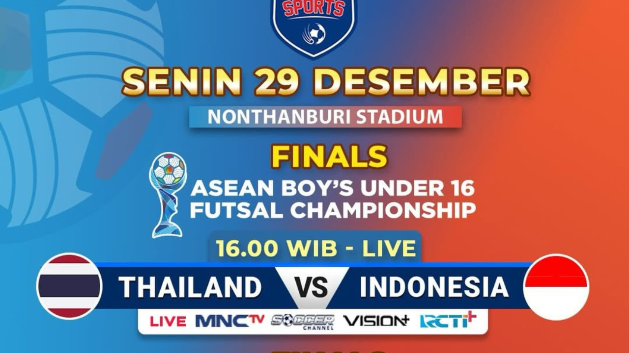Link Live Streaming Timnas Futsal Indonesia vs Thailand di Final AFF U-16 Lengkap Cara Nonton