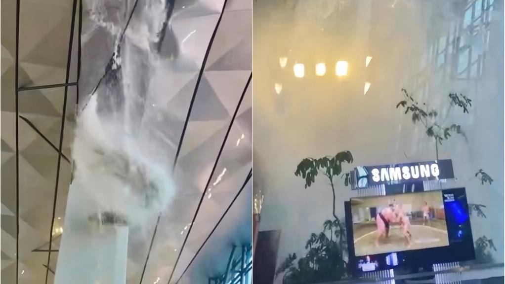 BYUR! Atap Terminal 3 Bandara Soekarno-Hatta Jebol Usai Diguyur Hujan Deras