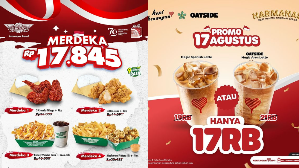 Terbaru! Daftar Promo 17 Agustus 2024 Spesial HUT RI, Ada Menu Rp17