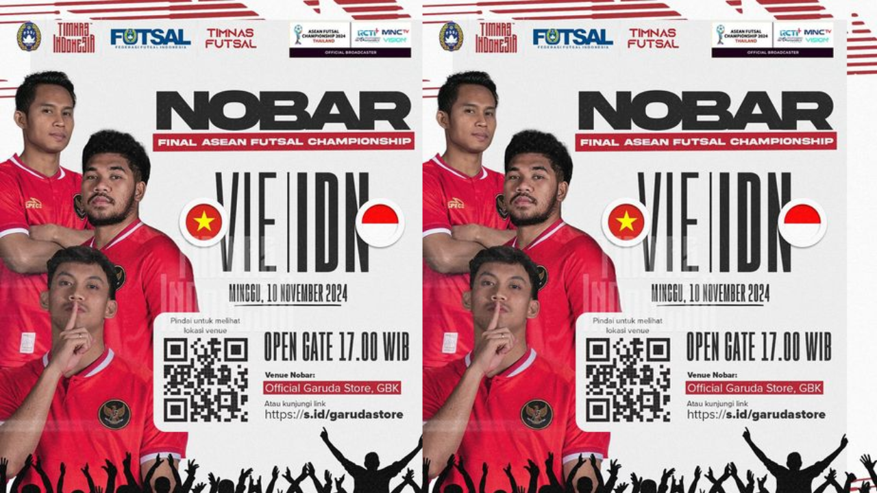 Cek Lokasi Nobar Timnas Futsal Indonesia vs Vietnam di Final ASEAN Futsal Championship 2024 Hari Ini 10 November 2024