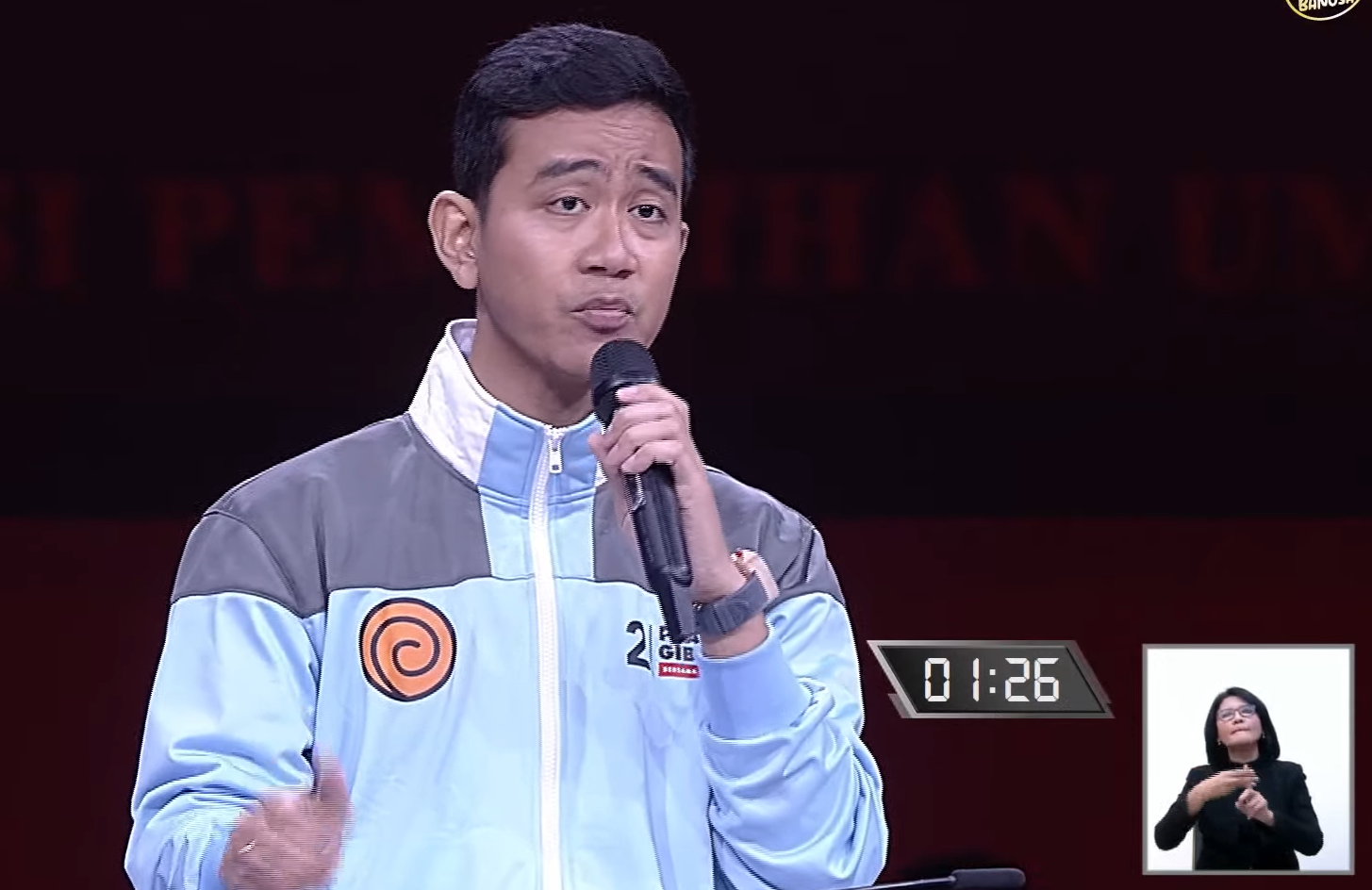 Gibran dan Pendukung Tampil dengan Jaket Naruto Berlogo Klan Uzumaki