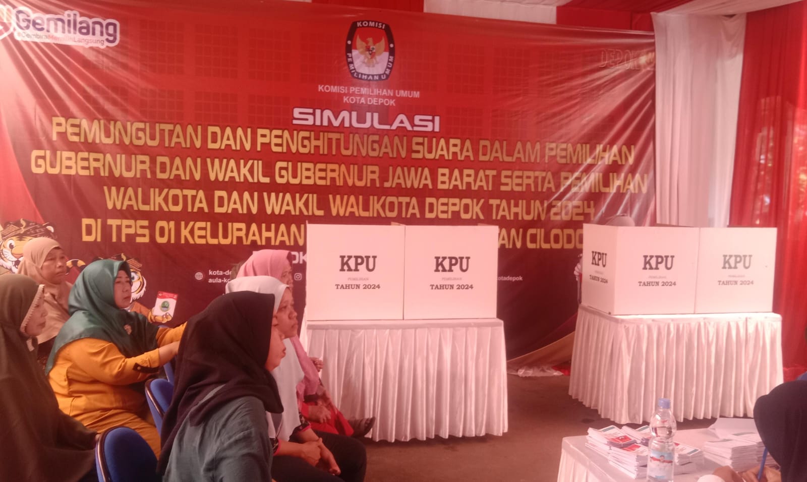 Jelang Pilkada 2024, KPU Kota Depok Gelar Simulasi Pemungutan Suara di Cilodong