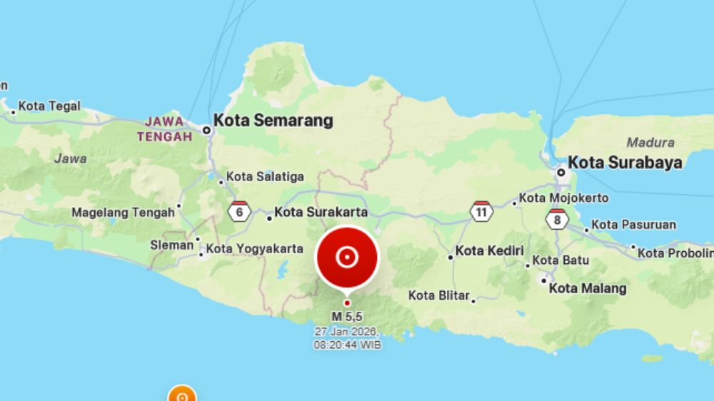 Gempa M 5,5 Guncang Pacitan, Getaran Terasa hingga Bali dan Yogyakarta