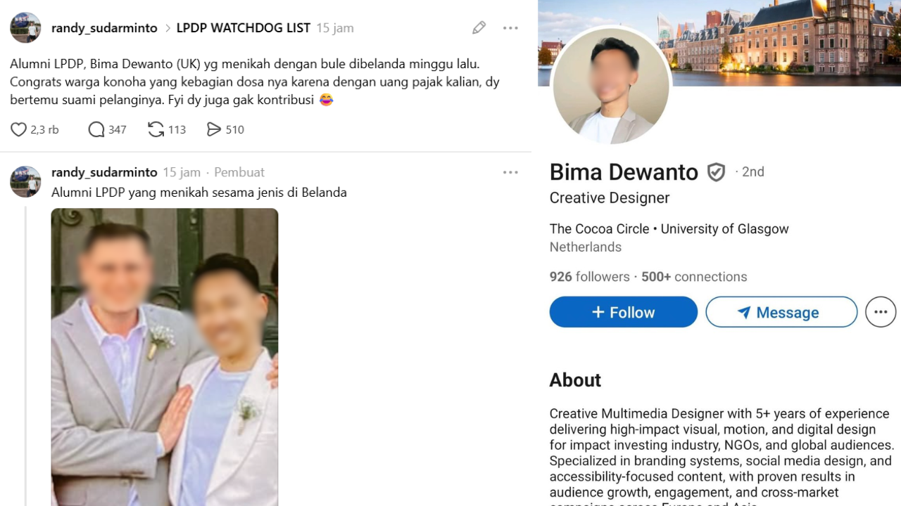 Viral Bima Dewanto Alumnus LPDP Disebut Menikah Sesama Jenis di Belanda, Begini Kronologinya