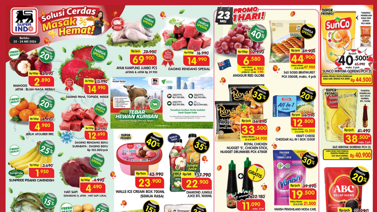 Katalog Promo JSM Superindo Terbaru 22-24 Mei 2026, Jelang Idul Adha ABC Kecap Rp16 Ribuan