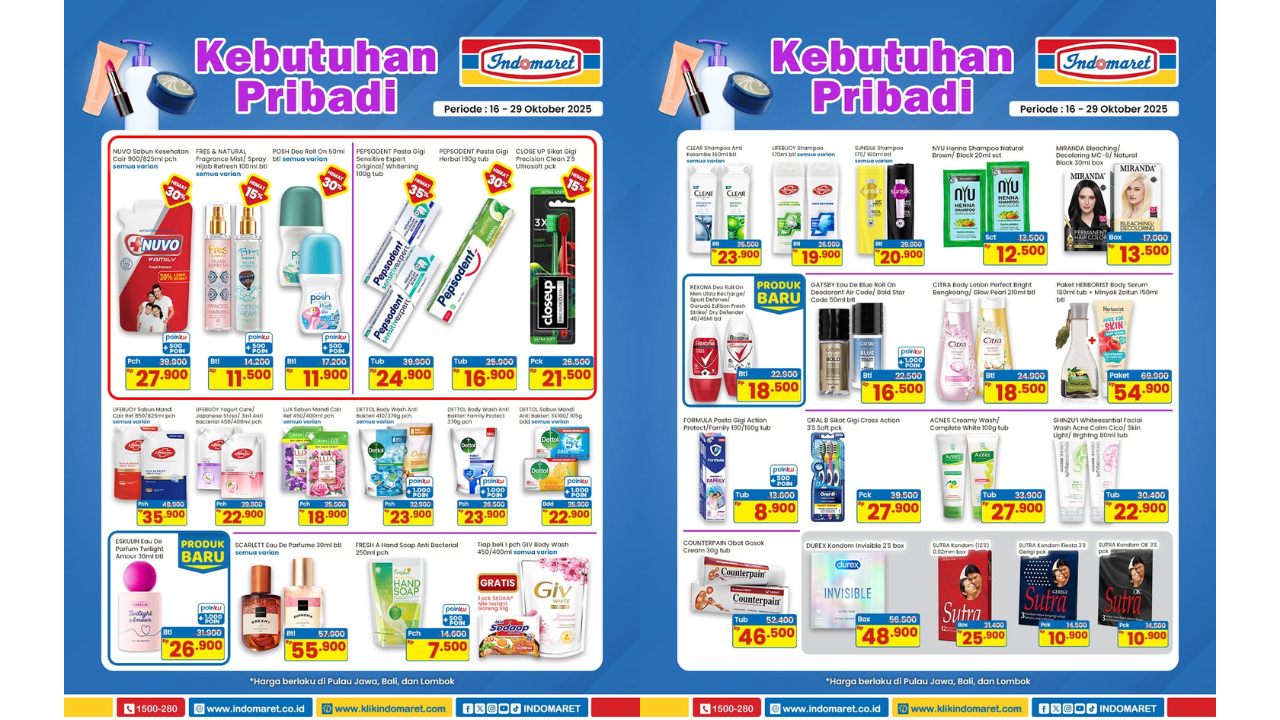 Promo Indomaret Hari ini 18 Oktober 2025, Diskon Sabun Mandi Cair 400ml Cuma Rp18 Ribuan