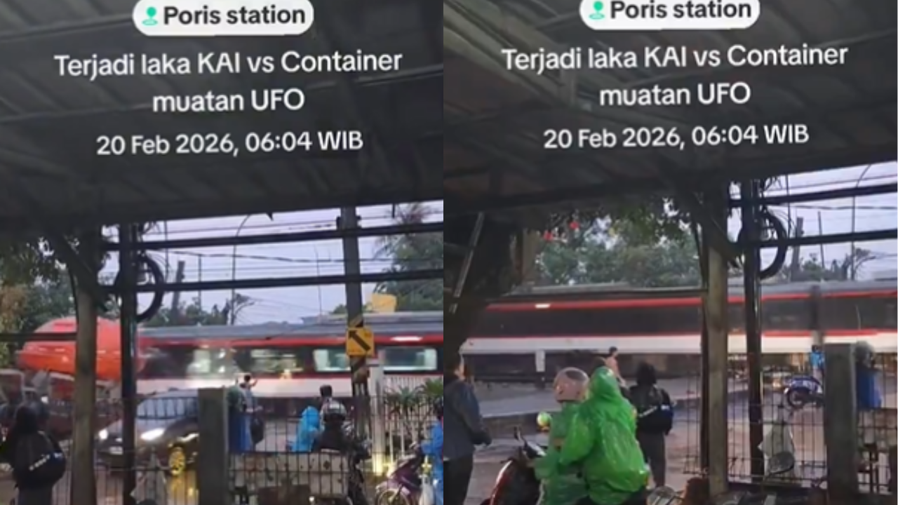 Detik-Detik KA Bandara Tertemper Truk di Poris, Mobil Sedan Nekat Melintas