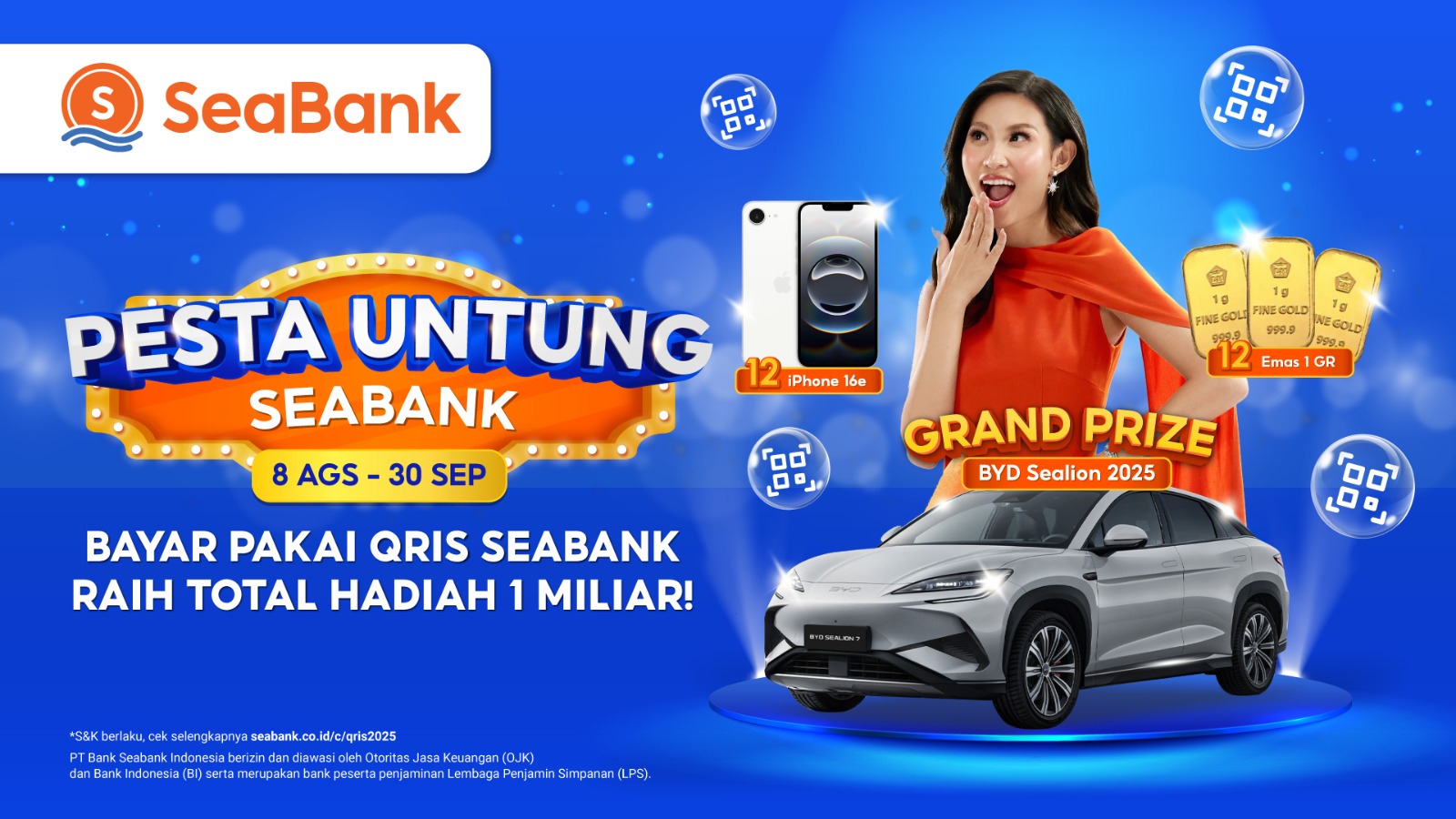 Gas! Transaksi Pake QRIS SeaBank Bisa Bawa Pulang BYD Sealion hingga iPhone Lewat Pesta Untung 2025