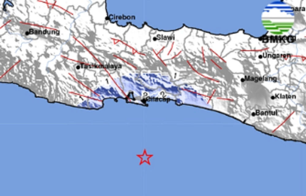 Gempa Bumi Berkekuatan M 4,5 Guncang Cilacap, Jawa Tengah Jumat Pagi Tadi