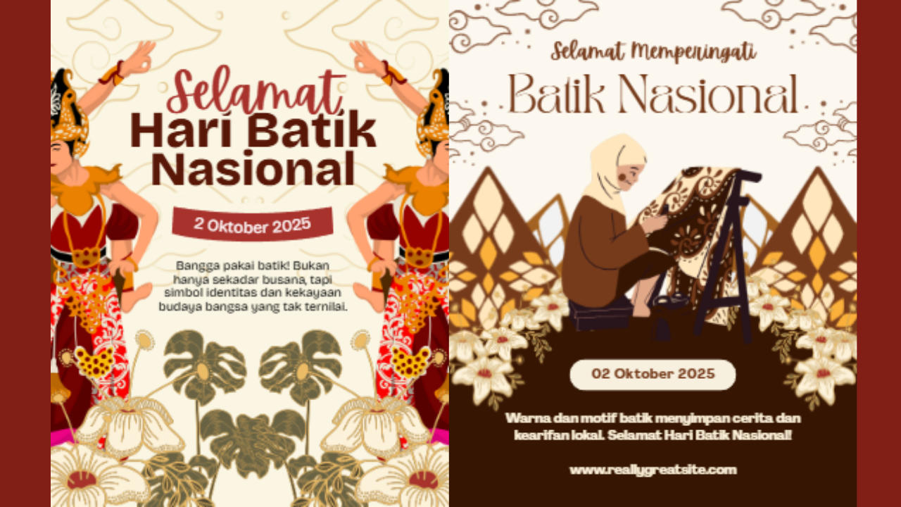 30 Link Poster Hari Batik Nasional 2025 Siap Unduh, Desain Kreatif Cocok Share di Medsos!