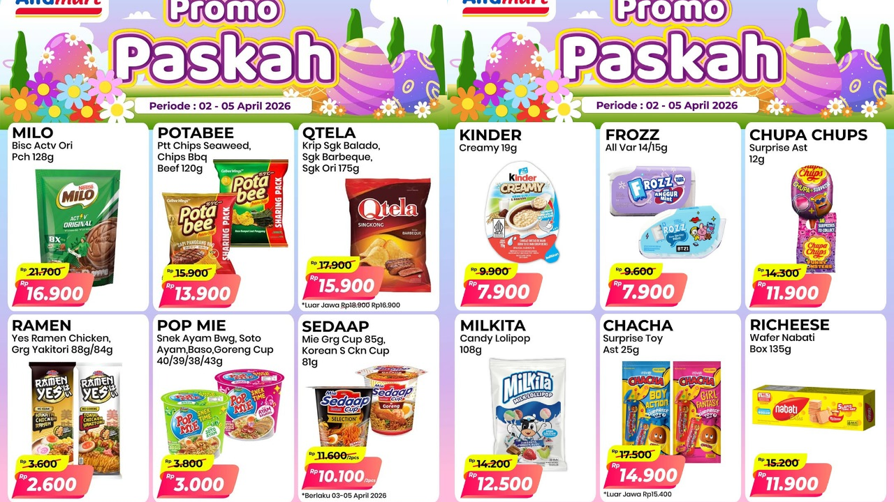 Katalog Promo JSM Alfamart 3-5 April 2026, Ada Diskon Paskah Snack Mulai Rp7 Ribuan