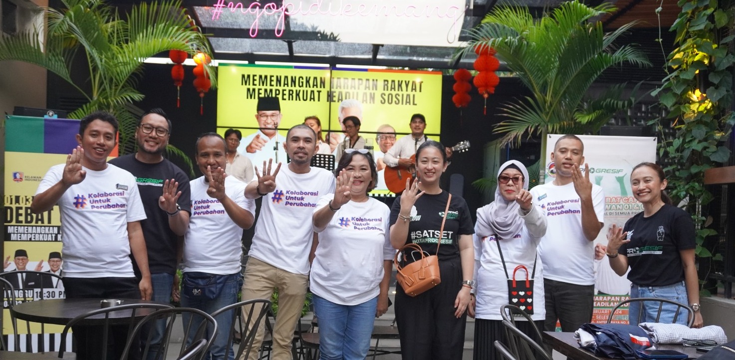 Adem Banget, Relawan Ganjar-Mahfud dan AMIN Nobar Debat Capres Terakhir: Perkuat Demokrasi