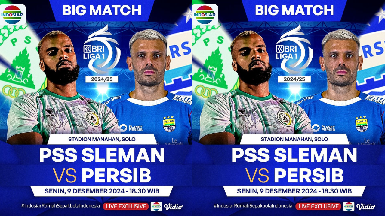 Link Live Streaming PSS Sleman vs Persib Bandung di Liga 1 Hari Ini 9 Desember 2024, Kick Off Pukul 19.00 WIB