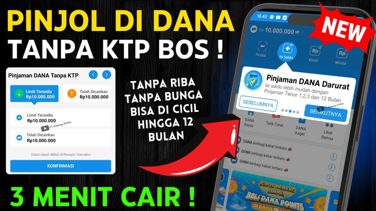 Pinjaman Darurat Saldo DANA Terbaru 2025 Mulai Rp500.000 Tanpa NIK KTP Tenor 12 Bulan Langsung Cair, Gak Perlu Instal Aplikasi Pinjol!